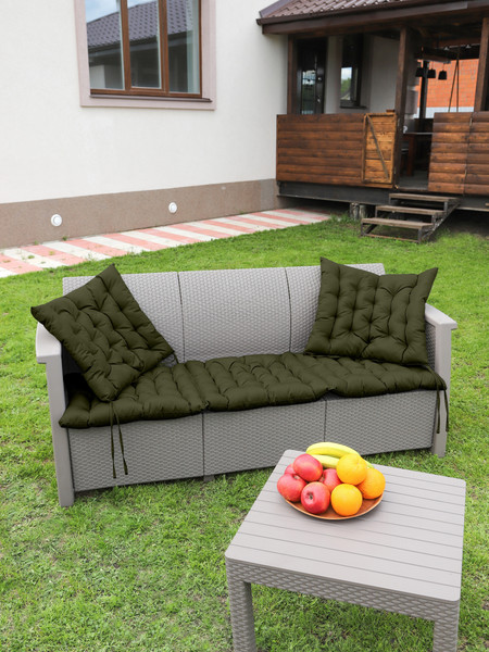 Изображение товара Подушка для садовой мебели BIO-LINE Оксфорд с завязками с 2 сторон 52x60 / PO (хаки)