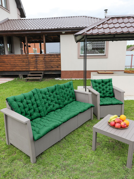 Изображение товара Подушка для садовой мебели BIO-LINE Оксфорд с завязками с 2 сторон 52x60 / PO (зеленый)