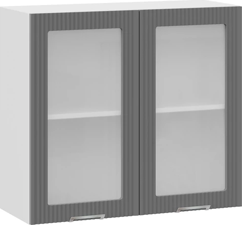 Изображение товара Шкаф навесной для кухни ТриЯ Кимберли 1ВВ8С с двумя дверьми (белый/титан)