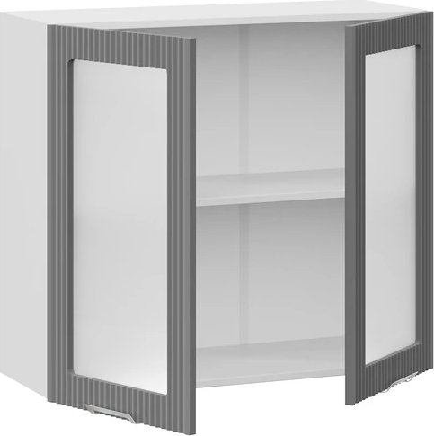 Изображение товара Шкаф навесной для кухни ТриЯ Кимберли 1ВВ8С с двумя дверьми (белый/титан)