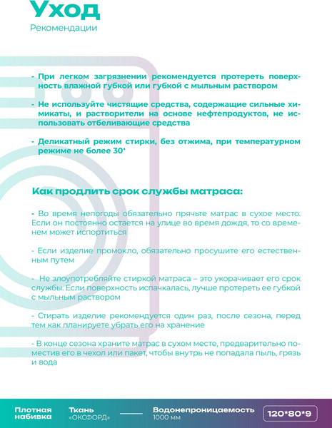 Изображение товара Матрас для садовой мебели BIO-LINE Оксфорд с завязками 80x120 / MO80x120 (хаки)
