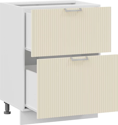 Изображение товара Шкаф-стол кухонный ТриЯ Кимберли 1Н5Я2 с двумя ящиками (белый/крем)