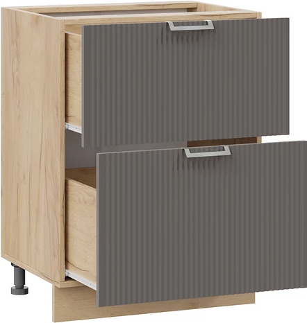 Изображение товара Шкаф-стол кухонный ТриЯ Кимберли 1Н5Я2 с двумя ящиками (дуб крафт золотой/титан)