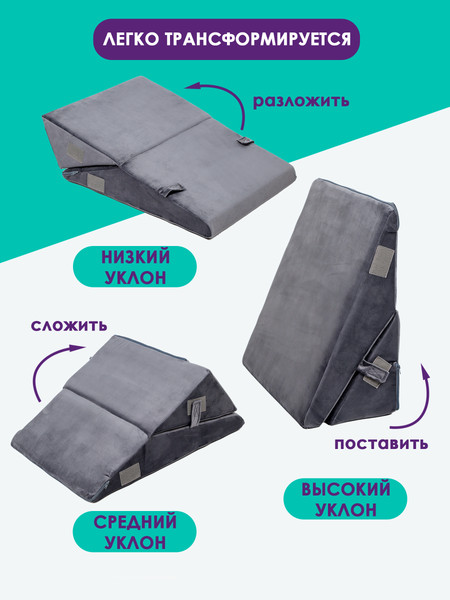 Изображение товара Ортопедическая подушка BIO-LINE Клиновидная / PTK (серый)