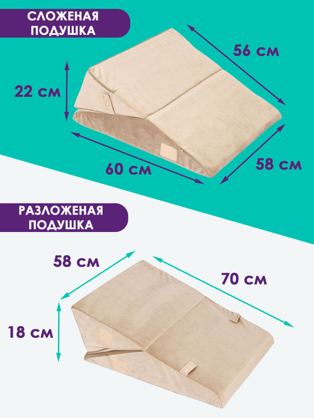 Изображение товара Ортопедическая подушка BIO-LINE Клиновидная / PTK (бежевый)