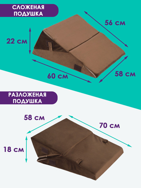 Изображение товара Ортопедическая подушка BIO-LINE Клиновидная / PTK (коричневый)