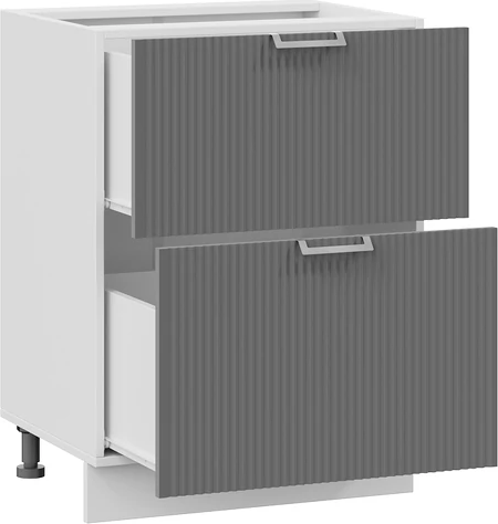 Изображение товара Шкаф-стол кухонный ТриЯ Кимберли 1Н8Я2 с двумя ящиками (белый/титан)