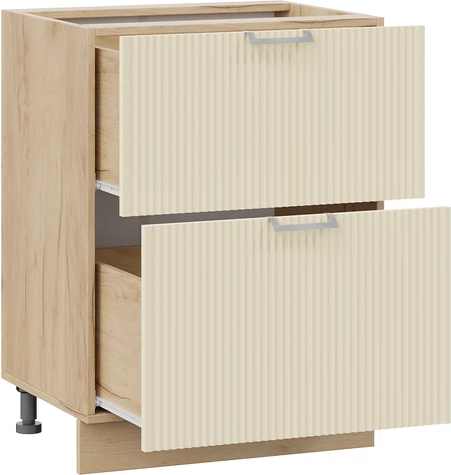 Изображение товара Шкаф-стол кухонный ТриЯ Кимберли 1Н8Я2 с двумя ящиками (дуб крафт золотой/крем)