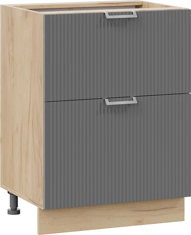 Изображение товара Шкаф-стол кухонный ТриЯ Кимберли 1Н8Я2 с двумя ящиками (дуб крафт золотой/титан)