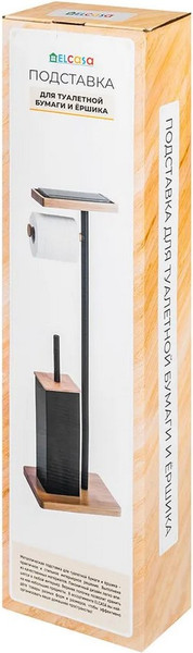 Изображение товара Стойка для туалетной бумаги с ершиком El Casa 240627 (черный)