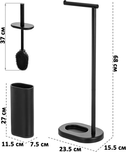 Изображение товара Стойка для туалетной бумаги с ершиком El Casa 240660 (черный)