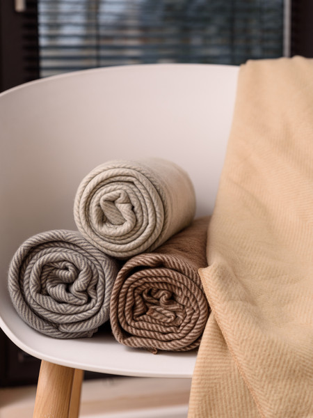 Изображение товара Плед BIO-LINE Флисовый 130x160 / PF130 (бежевая елка)