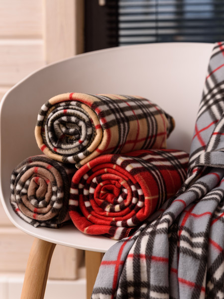 Изображение товара Плед BIO-LINE Флисовый 130x160 / PF130 (серая клетка)