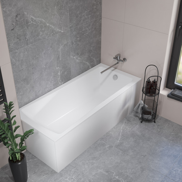 Изображение товара Ванна акриловая Lauter Aurora 170x70 / 21010070 (с каркасом и сифоном 21Y31001 матовый черный)