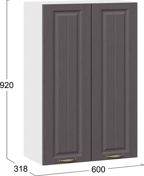 Изображение товара Шкаф навесной для кухни ТриЯ Лина 1ВВ6 с двумя дверьми (белый/графит)