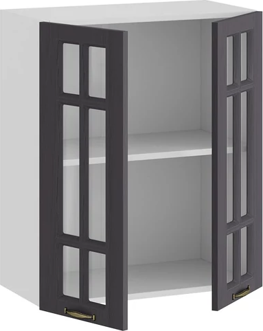 Изображение товара Шкаф навесной для кухни ТриЯ Лина 1ВВ6С с двумя дверьми (белый/графит)