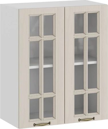 Изображение товара Шкаф навесной для кухни ТриЯ Лина 1ВВ6С с двумя дверьми (белый/крем)