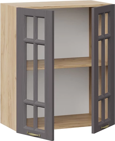 Изображение товара Шкаф навесной для кухни ТриЯ Лина 1ВВ6С с двумя дверьми (дуб крафт золотой/графит)
