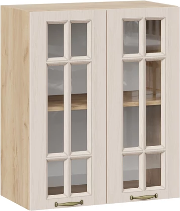 Изображение товара Шкаф навесной для кухни ТриЯ Лина 1ВВ6С с двумя дверьми (дуб крафт золотой/крем)