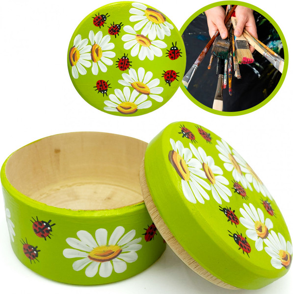 Изображение товара Шкатулка Брестская Фабрика Сувениров С ромашками и божьими коровками / SB32