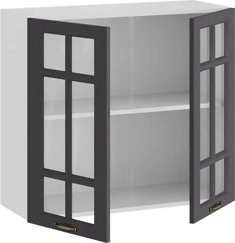 Изображение товара Шкаф навесной для кухни ТриЯ Лина 1ВВ8С с двумя дверьми (белый/графит)