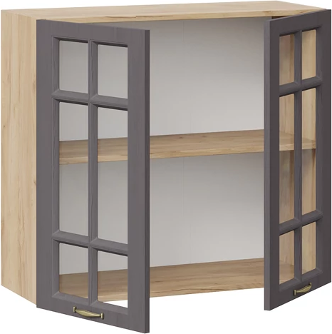 Изображение товара Шкаф навесной для кухни ТриЯ Лина 1ВВ8С с двумя дверьми (дуб крафт золотой/графит)