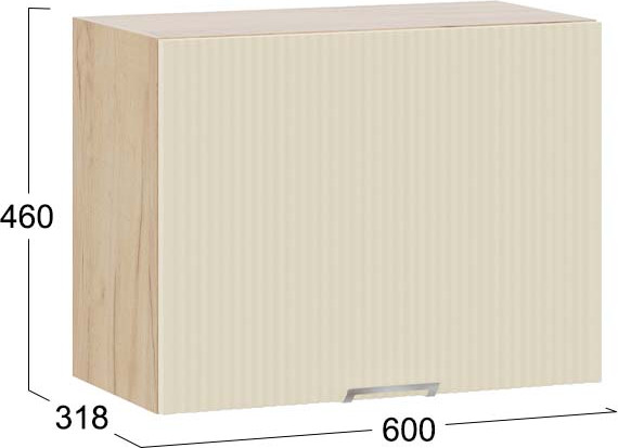 Изображение товара Шкаф под вытяжку ТриЯ Кимберли 1ВВ6Г с одной откидной дверью (дуб крафт золотой/крем)