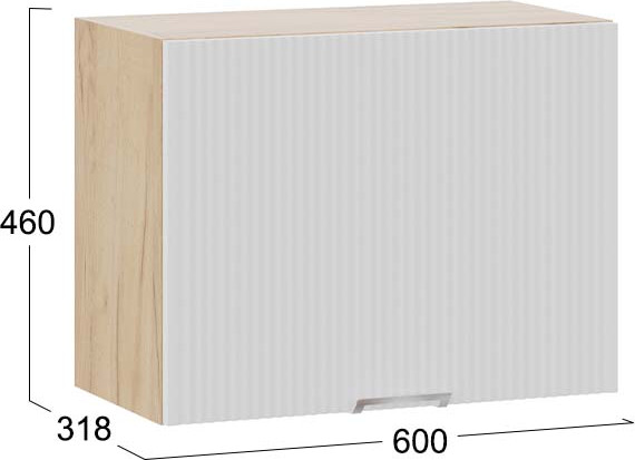 Изображение товара Шкаф под вытяжку ТриЯ Кимберли 1ВВ6Г с одной откидной дверью (дуб крафт золотой/сноу)