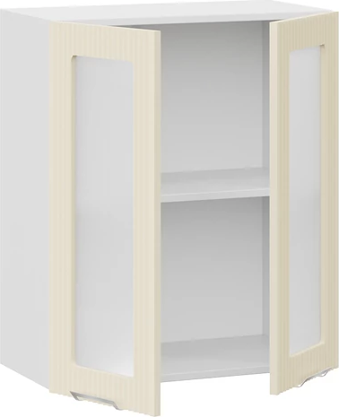 Изображение товара Шкаф навесной для кухни ТриЯ Кимберли 1ВВ6С с двумя дверьми (белый/крем)
