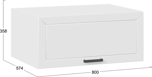 Изображение товара Шкаф под вытяжку ТриЯ Лорас 1В8Г с одной откидной дверью (белый/холст белый)