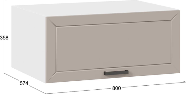 Изображение товара Шкаф навесной для кухни ТриЯ Лорас 1В8Г с одной откидной дверью ( белый/холст латте)