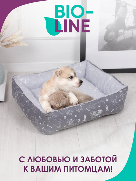 Изображение товара Лежанка для животных BIO-LINE 40x50x15 / LDZ (темно-серый/светло-серый)