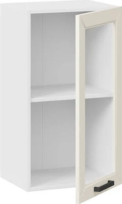 Изображение товара Шкаф навесной для кухни ТриЯ Лорас 1ВВ4С с одной дверью (белый/холст брюле)