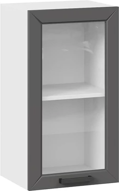 Изображение товара Шкаф навесной для кухни ТриЯ Лорас 1ВВ4С с одной дверью (белый/холст вулкан)