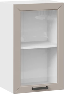 Изображение товара Шкаф навесной для кухни ТриЯ Лорас 1ВВ4С с одной дверью (белый/холст латте)