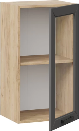 Изображение товара Шкаф навесной для кухни ТриЯ Лорас 1ВВ4С с одной дверью (дуб крафт золотой/холст вулкан)