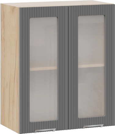 Изображение товара Шкаф навесной для кухни ТриЯ Кимберли 1ВВ6С с двумя дверьми (дуб крафт золотой/титан)