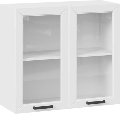 Изображение товара Шкаф навесной для кухни ТриЯ Лорас 1ВВ8С с двумя дверьми (белый/холст белый)