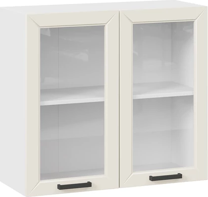 Изображение товара Шкаф навесной для кухни ТриЯ Лорас 1ВВ8С с двумя дверьми (белый/холст брюле)