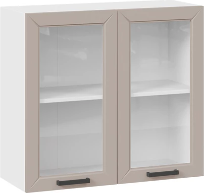 Изображение товара Шкаф навесной для кухни ТриЯ Лорас 1ВВ8С с двумя дверьми (белый/холст латте)