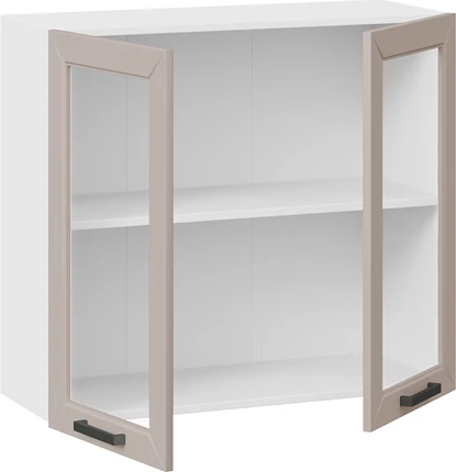 Изображение товара Шкаф навесной для кухни ТриЯ Лорас 1ВВ8С с двумя дверьми (белый/холст латте)