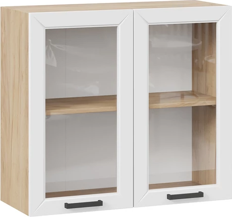 Изображение товара Шкаф навесной для кухни ТриЯ Лорас 1ВВ8С с двумя дверьми (дуб крафт золотой/холст белый)