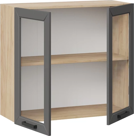 Изображение товара Шкаф навесной для кухни ТриЯ Лорас 1ВВ8С с двумя дверьми (дуб крафт золотой/холст вулкан)