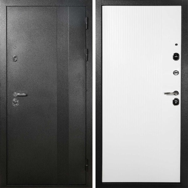Изображение товара Входная дверь Форпост Стандарт плюс 86x205 (правая, антик темно-серебристый/белый)