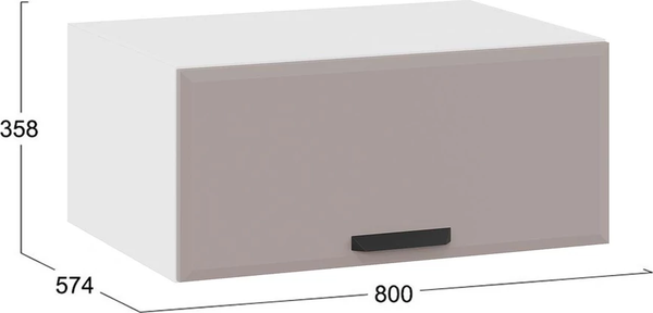 Изображение товара Шкаф под вытяжку ТриЯ Тиана 1В8Г с одной откидной дверью (белый/мокко супермат)