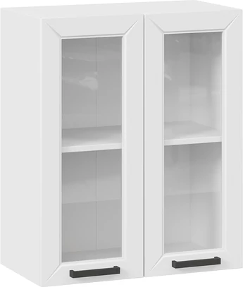 Изображение товара Шкаф навесной для кухни ТриЯ Лорас 1ВВ6С с двумя дверьми (белый/холст белый)