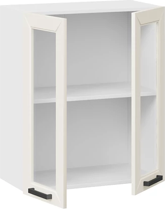 Изображение товара Шкаф навесной для кухни ТриЯ Лорас 1ВВ6С с двумя дверьми (белый/холст брюле)