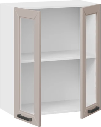 Изображение товара Шкаф навесной для кухни ТриЯ Лорас 1ВВ6С с двумя дверьми (белый/холст латте)