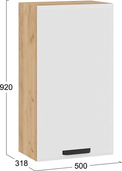 Изображение товара Шкаф навесной для кухни ТриЯ Тиана 1ВВ5 с одной дверью (дуб крафт золотой/белый супермат)