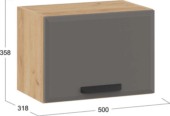 Изображение товара Шкаф под вытяжку ТриЯ Тиана 1ВВ5Г с одной откидной дверью (дуб крафт золотой/асфальт супермат)